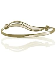 Ed Levin, Wave Bracelet, .925 Sterling Silver & 14K Gold, Sizes S - L, Expandable