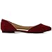 Ollio Women's D'Orsay Shoe Comfort Faux Suede Pointed Toe Ballet Flat