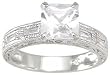 925 Sterling Silver Pave Princess Cut CZ Ring