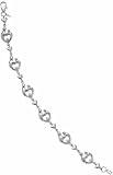 Mother and Child SS Signature Heart Link Bracelet .09ct Genuine Diamonds Janel Russel
