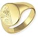 9ct Gold Half Engraved Oxford Stamped Signet Ring