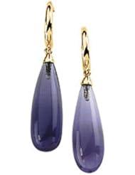 14K Yellow Gold Amethyst Briolette Earrings -- LIFETIME WARRANTY