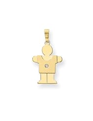 14k AA Diamond Kid Pendant Diamond quality AA (I1 clarity, G-I color)