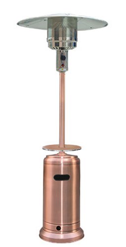 AZ Patio Heaters HLDS01-DT Tall Copper Steel Patio Heater with Table, 87-Inch