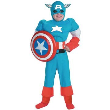 Captain America Deluxe Muscle Child Costume