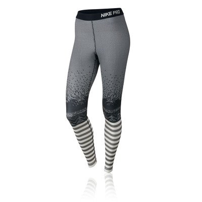 Nike Pro Hyperwarm Engineered Print Women's Training Tights,Black Grey,XL
