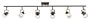 Pro Track® 50" Wide 6-Light Pewter Ceiling Light Fixture