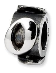 Number 0, Message Charm in Sterling Silver For 3mm Charm Bracelets