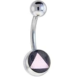 Blue and Pink TRIANGLE Logo Belly Button Ring