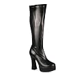 5 Inch Heel Sexy Knee High Boot With Zipper Stretch Poly Boots