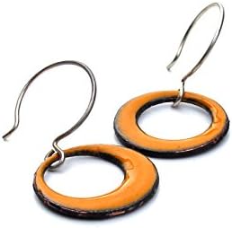 Enameled Mod Circle Earrings - Small - Your choice of colors
