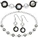 Coin Pearls with Crafted Wooden Beads Earring and Necklace Set