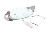 Silea - 137/7505 - Service Foie Gras - Canard - 3 Pièces - Métal Argente / Verre / Bois