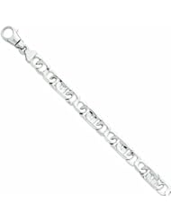 Genuine 14K Yellow Gold Wg 10.25Mm Polished Fancy Link Bracelet 8.5 Inches 100% Satisfaction Guaranteed.