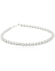Silvertone 4mm Bead Bracelet, 7.5"