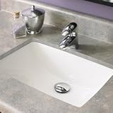 Decolav 1402-CWH 21 X 15 Inch Rectangular Vitreous China Undermount Lavatory Sink with Overflow, Ceramic, White