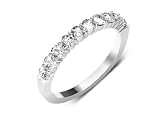 0.50cttw Natural Round Diamond (SI-Clarity,GH-Color) 10 Stone Wedding Band in 14K White Gold.