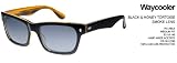 Tres Noir Waycooler Glasses Shiny Black Honey Tortoise Smoke Lenses