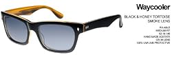 Tres Noir Waycooler Glasses Shiny Black Honey Tortoise Smoke Lenses