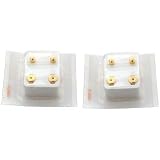 2 24K Gold Earrings Plated Ball Stud Piercing Jewelry