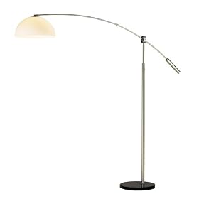 Adesso Outreach Arc Lamp, Satin Steel