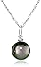 Sterling Silver 8-8.5mm Tahitian Cultured Pearl and White Topaz Pendant Necklace, 18
