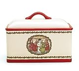 Tis The Season Nostalgic Victorian Design Bread Box/Cookie Storage For Kitchen and Holiday Decor