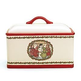 Tis The Season Nostalgic Victorian Design Bread Box Cookie Storage For Kitchen and Holiday... by 