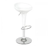 ITALMODERN Andrea Adjustable Height Bar or Counter Stool in White