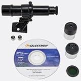 Celestron FirstScope Accessory Kit with eyepiece, moon filter, finderscope, bracket, CD-ROM, bag