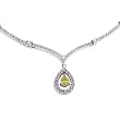 One of a Kind 1 5/8ctw Yellow Sapphire & Diamond Necklace (H/SI) in 18k White Gold