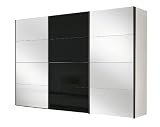 Solutions 49480-321 Schwebet&uuml;renschrank 300 x 216 x 68 cm / polarwei&szlig; / Glas-schwarz