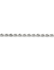 14k White Gold 9.00 Inches WG 5.00mm Wide D/C Rope Chain Anklet. Weight: 15.51 Grams - 30 Day Money Back Guarantee