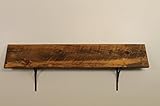 Style 3: Rustic, Wood Shelf, Pine, 72" x 10" x 1", with Brackets, Dishes, Books