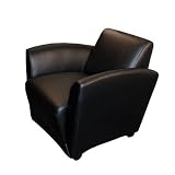 BEST PRICES BLACK LEATHER MODERN SOFA-SANTA CRUZ LEATHER MOBILE LOUNGE CHAIR COLOR: BLACK  FAST AND FREE DELIVER