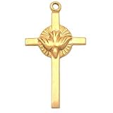 Cross & Dove Charm Gold Filled 25mm