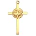 Cross & Dove Charm Gold Filled 25mm