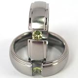 New 6mm Titanium Tension Set Ring, Peridot Bands, Free Sizing 4.5-11