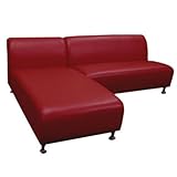 モーム アームレスソファー2.5P(1500サイズ)&カウチ レッド色