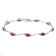 Bracelet With 5.50ctw Precious Stones - Genuine Clean Diamonds and Rubies Made of 14K White Gold. Total item weight 6.8g Length 7.5in