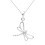 Sterling Silver Diamond Dragonfly Pendant
