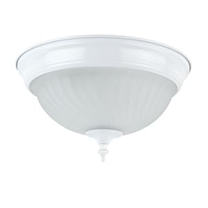 Globe 62612 Enersaver Energy Star Qualified Flush Mount, 11-Inch, White with White Frosted... by Globe Electric
