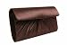 Chocolate brown small satin and crepe clutch bag handbag designed by Olga Berg