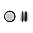 No Piercing Required - High Quality White Acrylic Fake Plugs - Imitation 0G with Rubber Bands - Very Strong Magnets - Sold as a Pair