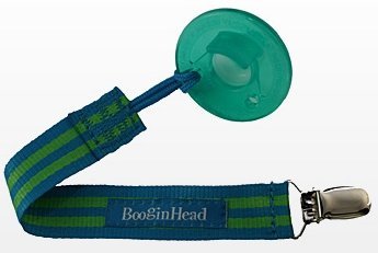BooginHead Pacifier Holder, Blue Green Stripe