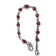 Confirmation Bracelet Rosary - Red Beads - Length: 6" - Clasp - IMPORTED FROM ITALY
