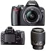Electronics : Nikon D40 6.1 Megapixel Digital SLR Camera Two Lens Kit, with 18-55mm f/3.5-5.6G ED II AF-S DX & 55mm - 200mm f/4-5.6G ED-IF AF-S DX VR (Vibration Reduction) - USA Warranty