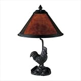 Classic Mica Rooster Mica Table Lamp in Antique Bronze