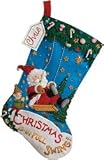 Bucilla Mary Engelbreit Christmas Swing Stocking Felt Applique Kit-18" Long 86185