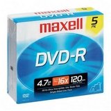 DVD-R Disc, 16x, 4.7GB Data Storage, 5/PK, Sold as 1 pack